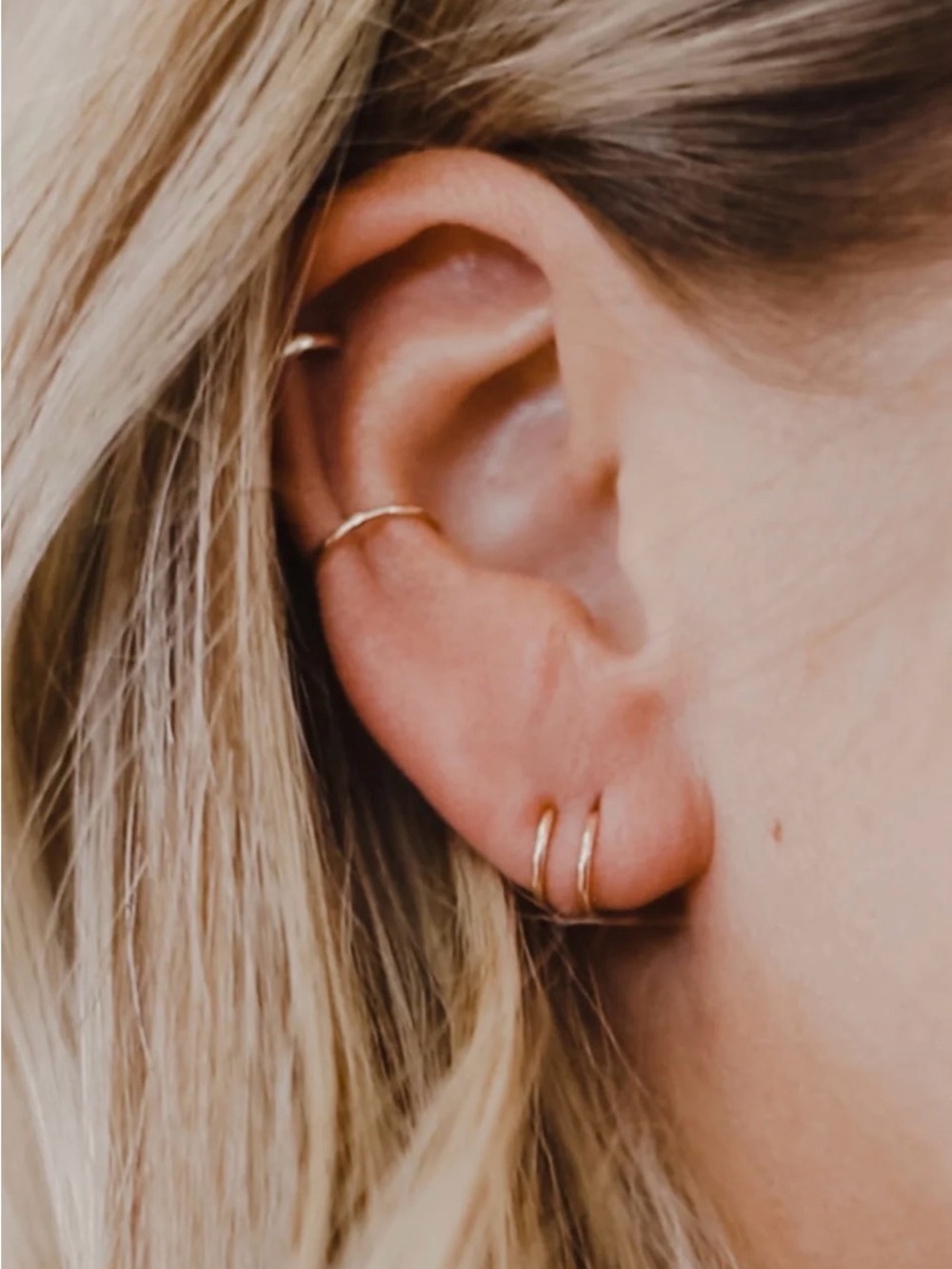 New! hello adorn tiny twist earrings 14k gold fill- 6mm size